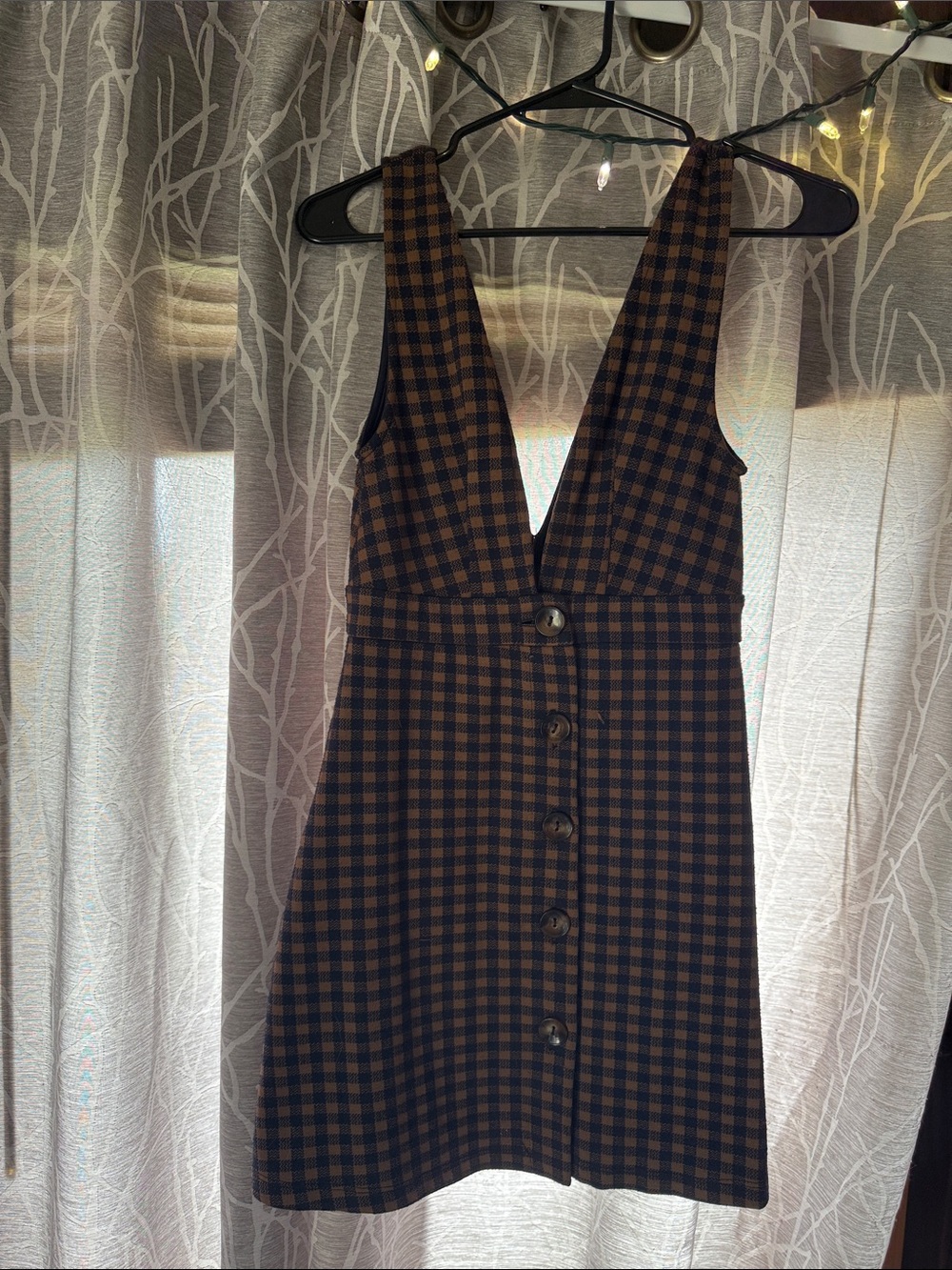 plaid fitted dress